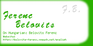 ferenc belovits business card